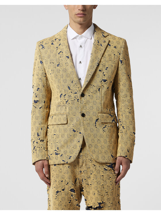 PHILIPP PLEIN PHILIPP PLEIN Marynarka 29058 Beżowy Regular Fit