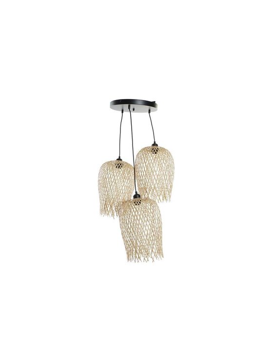 MIAhome MIAhome Lampa wisząca bambusowa TRIPLICARE Beżowy