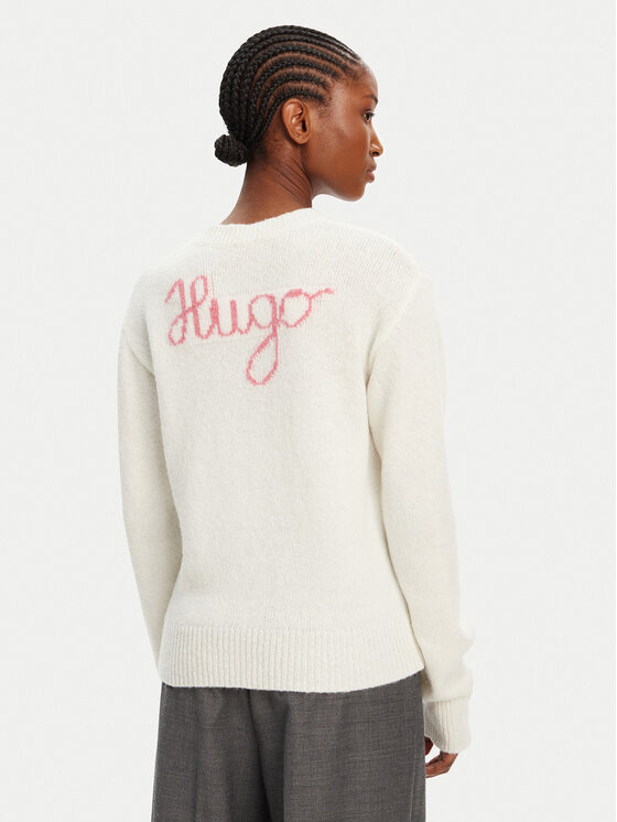 HUGO HUGO Sweter Solanu 50545092 Écru Regular Fit