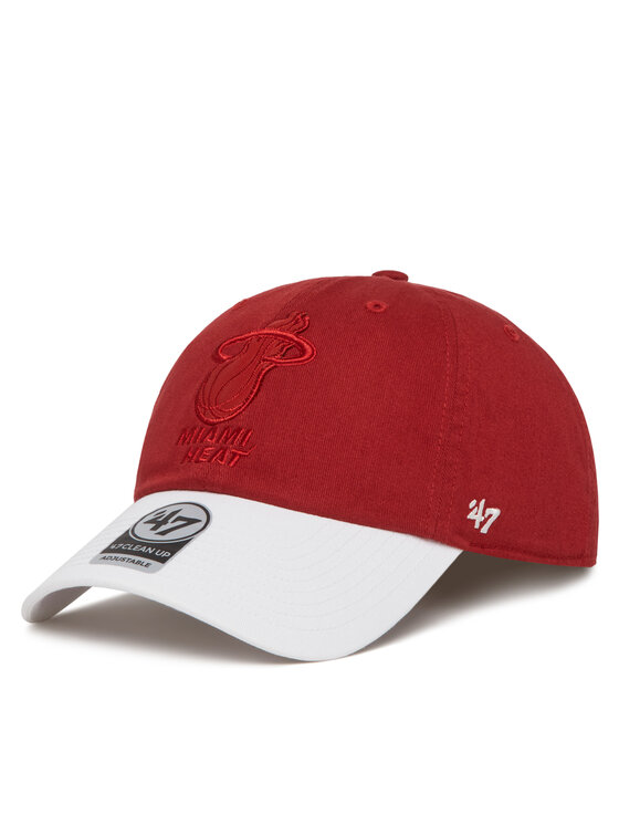 Czapka z daszkiem 47 Brand, Czerwona, NBA Miami Heat '47 x Tommy Hilfiger Courtside '47 Clean Up THCCU236GWL