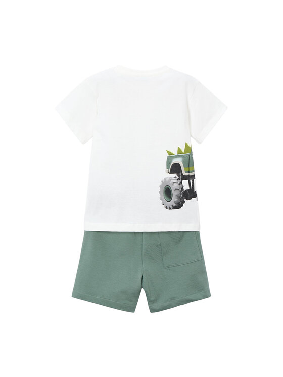 Mayoral Mayoral Set tricou și pantaloni scurți 3605 Alb Regular Fit