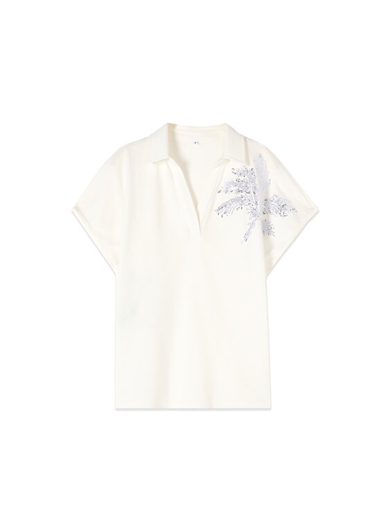 Oltre Oltre T-shirt G051J004582N011 Bianco Regular Fit