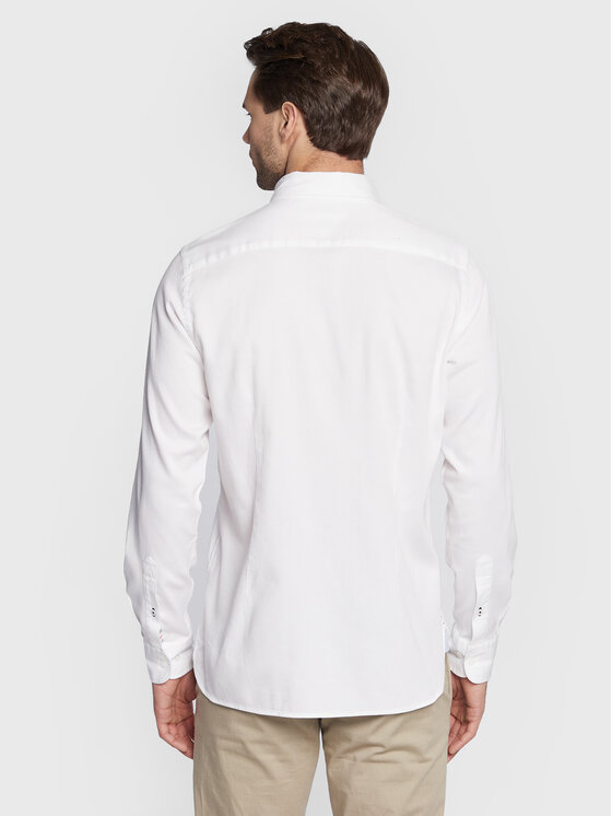 Tommy Hilfiger Tommy Hilfiger Πουκάμισο Dobby MW0MW25038 Λευκό Slim Fit