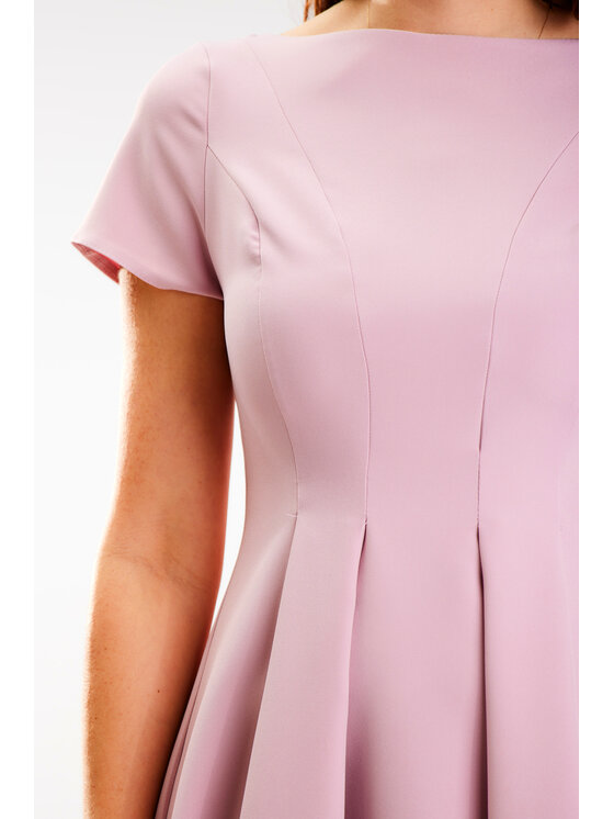Awama Awama Sukienka letnia A569 Różowy Basic Fit