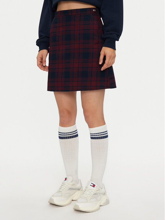 Tommy Jeans Tommy Jeans Miniszoknya DW0DW18889 Bordó Regular Fit