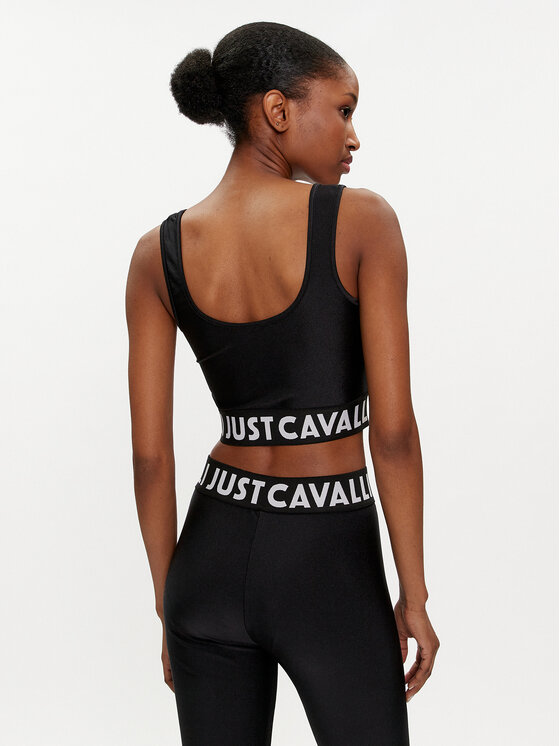 Just Cavalli Just Cavalli Top 76PAM204 Negru Slim Fit