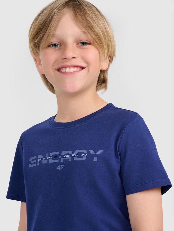 4F 4F T-Shirt BASIC+ Granatowy Regular Fit