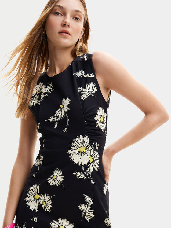 Desigual Desigual Sukienka letnia Lorena 24SWVK18 Czarny Regular Fit