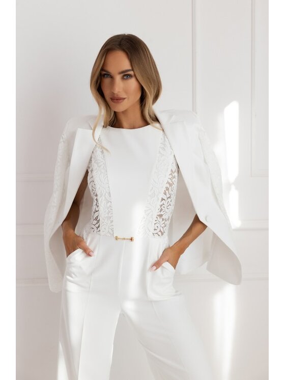 Made of Emotion Made of Emotion Kombinezon M866 Biały Premium Fit