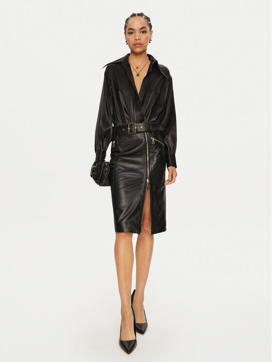 Babylon Babylon Gonna di pelle S0252B Nero Regular Fit