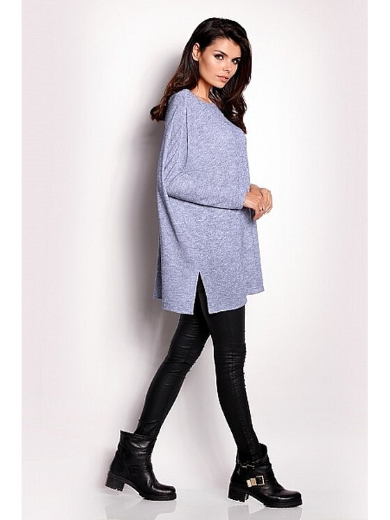 Awama Awama Sweter A154 Niebieski Basic Fit