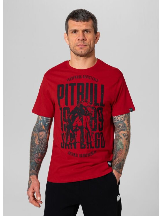 PITBULL PITBULL T-Shirt Koszulka San Diego Dog M Czerwony Regular Fit