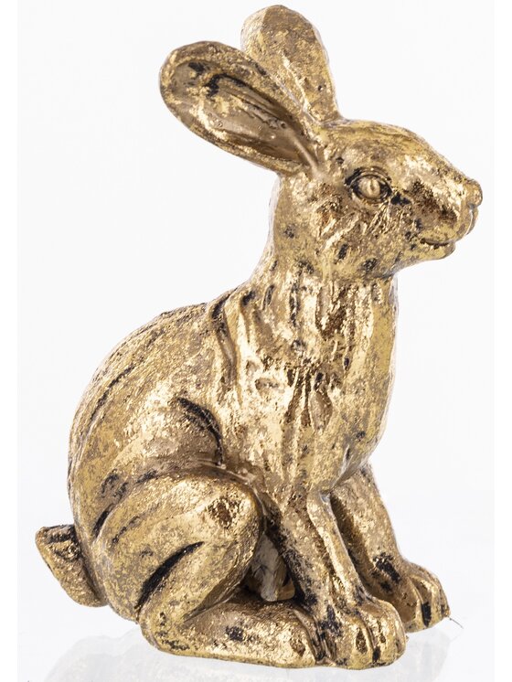 MIAhome MIAhome Figurka Dekoracja przycupnięty złoty królik 10,5x5x8 cm DORA Złoty