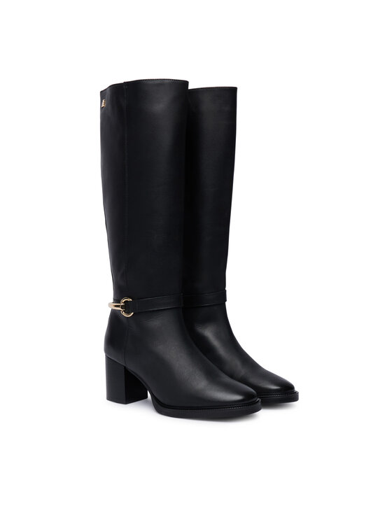 Tommy Hilfiger Tommy Hilfiger Μπότες Th Stud Heel Riding Knee Boot FW0FW09551 Μαύρο
