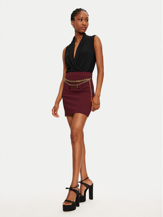 Elisabetta Franchi Elisabetta Franchi Minigonna GOT3646E3 Bordeaux Regular Fit