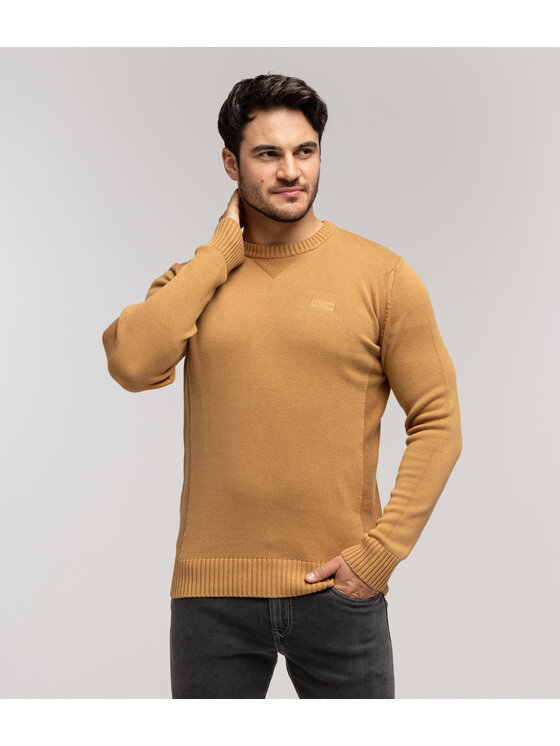 Lee Cooper Lee Cooper Sweter BILL Brązowy Regular Fit