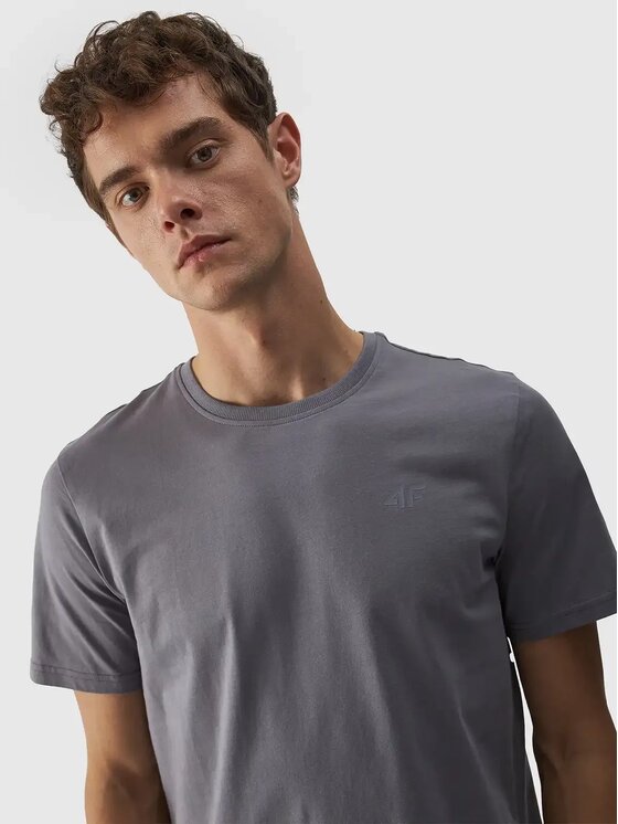 4F 4F T-Shirt 4FWMM00TTSHM1843-25S Szary Regular Fit