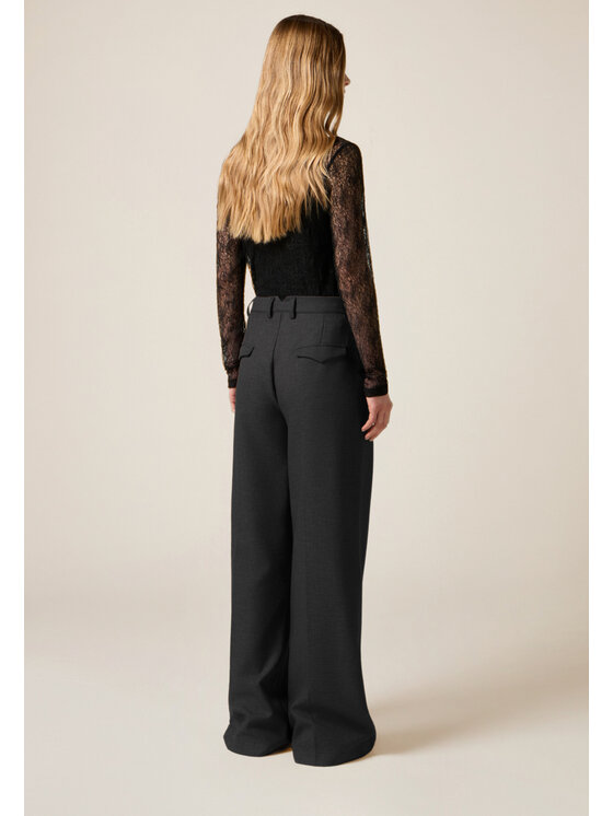 Oltre Oltre Pantaloni di tessuto P01XR109331N023 Grigio Baggy Fit