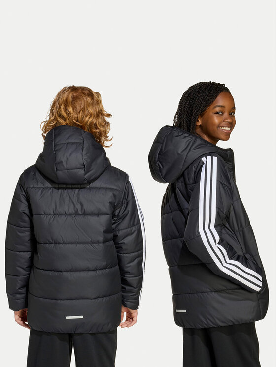 adidas adidas Zimska jakna Essentials 3-Stripes JL7402 Crna Regular Fit