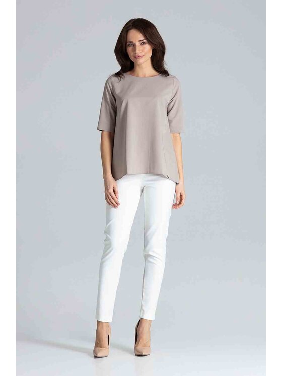 Lenitif Lenitif Blusa L002 Beige Regular Fit