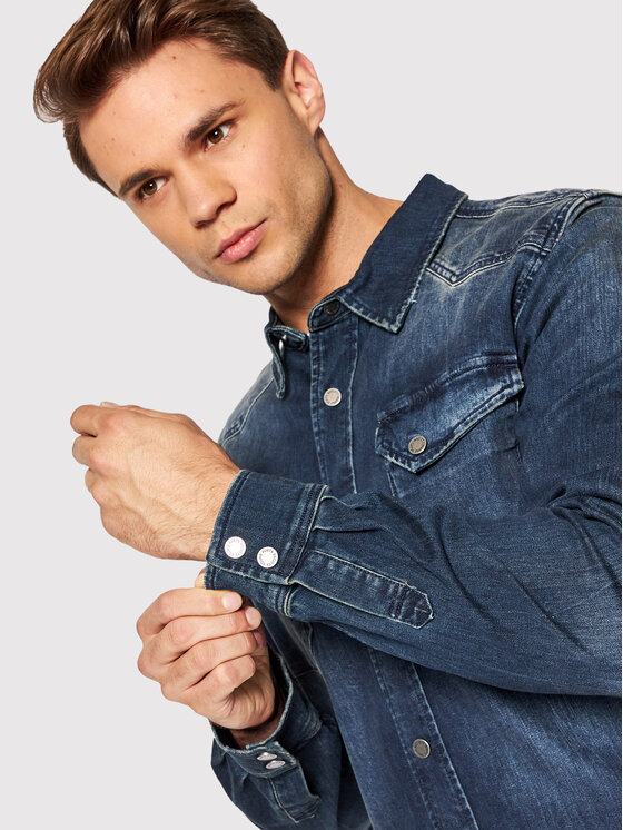 Young Poets Society Young Poets Society Джинсова сорочка Fred 106629 Cиній Regular Fit