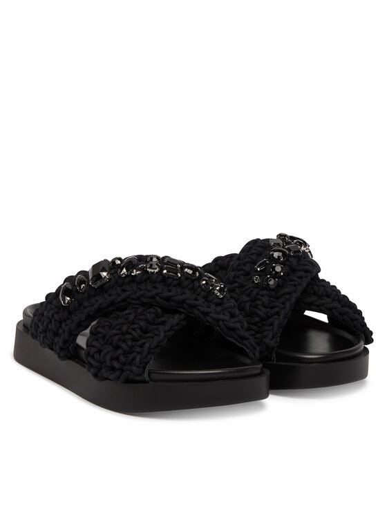 Inuikii Inuikii Ciabatte Woven Stones 1004.003.0073 Nero