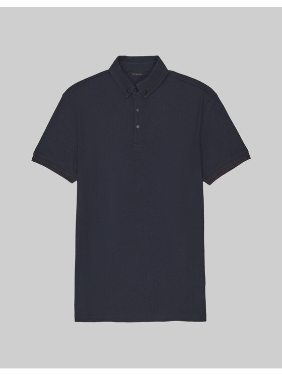 Borgio Borgio Polo corio Granatowy Classic Fit