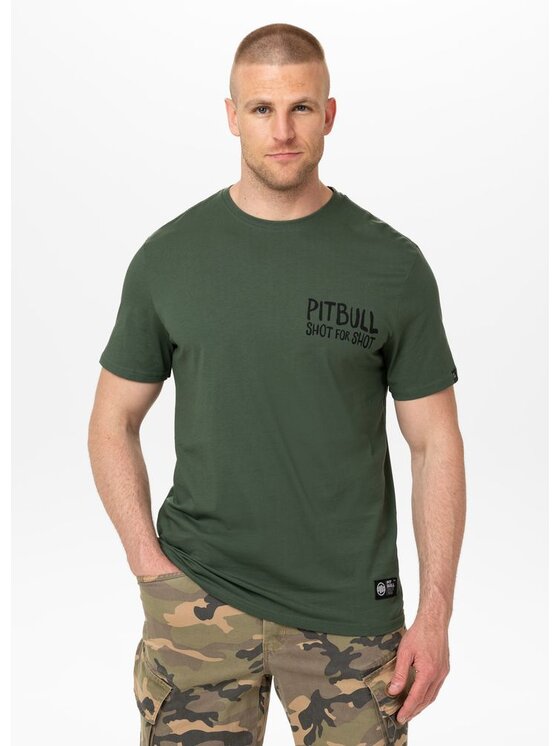 PITBULL PITBULL T-Shirt Koszulka męska SHOT FOR SHOT 3XL Zielony Regular Fit