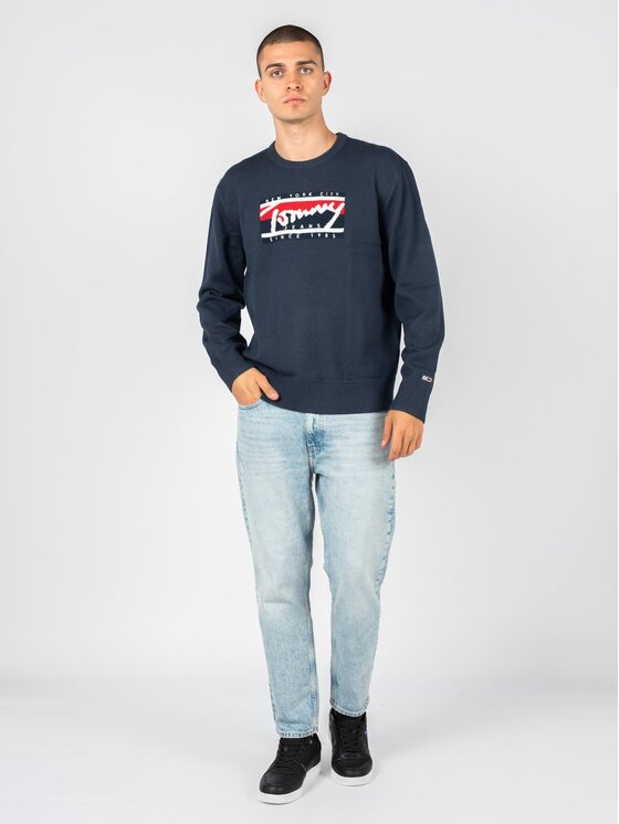 Tommy Hilfiger Tommy Hilfiger Sweter DM0DM13045 Granatowy Regular Fit