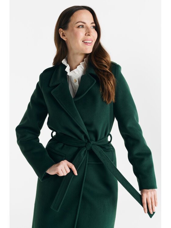 Salme Salme Płaszcz wełniany Liliana Zielony Regular Fit