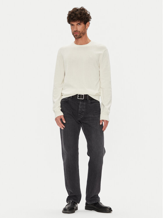 Calvin Klein Calvin Klein Sweter LV040BM343 Écru Regular Fit