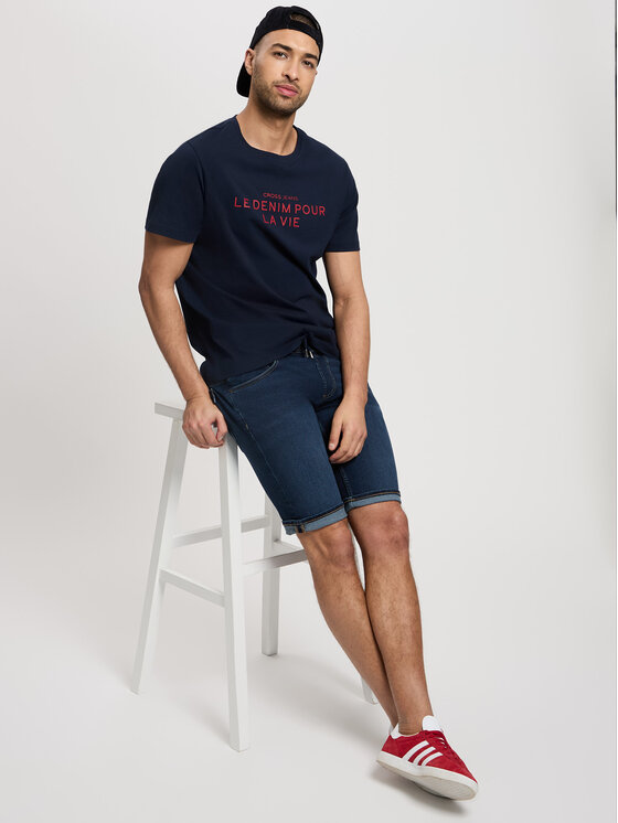 Cross Jeans Cross Jeans Szorty jeansowe A 533-014 Niebieski Slim Fit