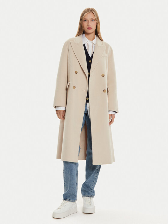 Tommy Hilfiger Tommy Hilfiger Вовняне пальто WW0WW42621 Бежевий Regular Fit