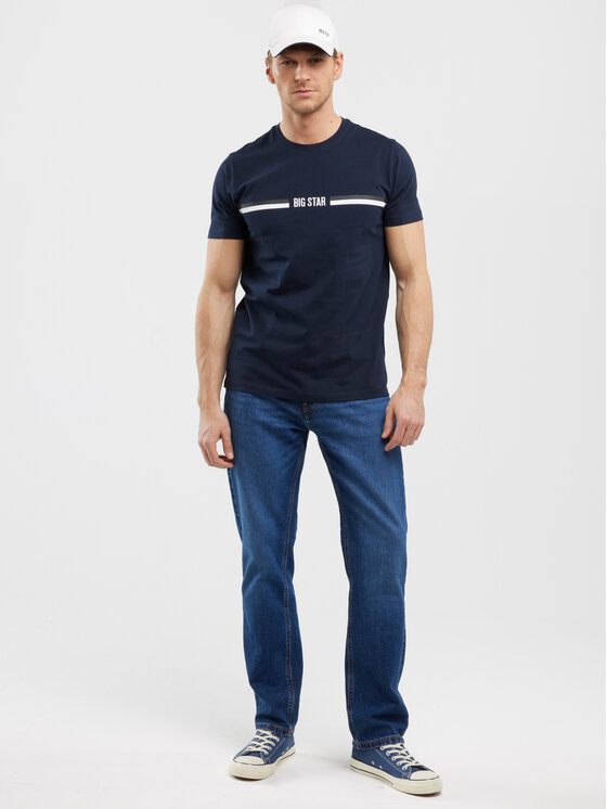 BIG STAR BIG STAR T-Shirt LEXOR Granatowy Basic Fit