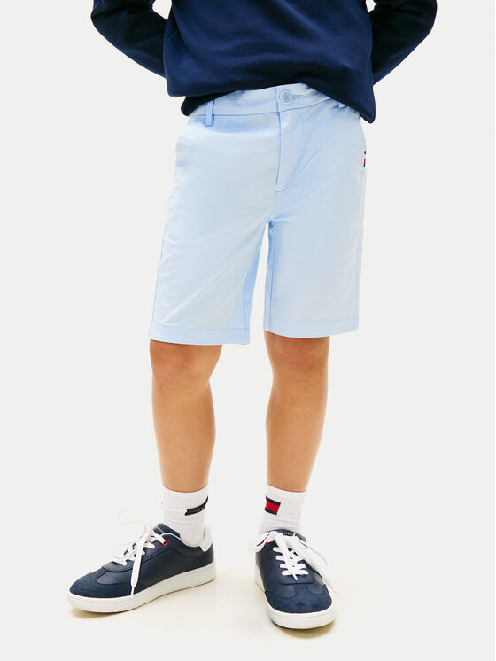 Tommy Hilfiger Tommy Hilfiger Шорти от плат 1986 Essential KB0KB09641 Светлосин Regular Fit