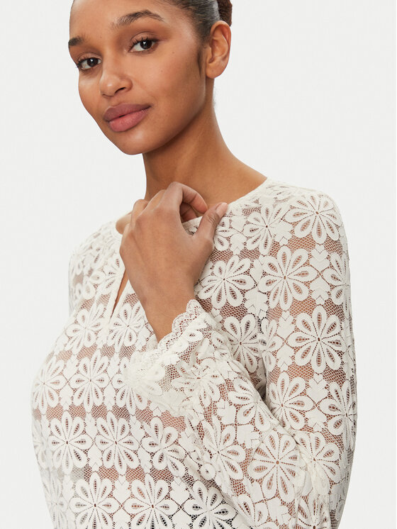 Morgan Morgan Bluse 251-TFLEUR Écru Regular Fit