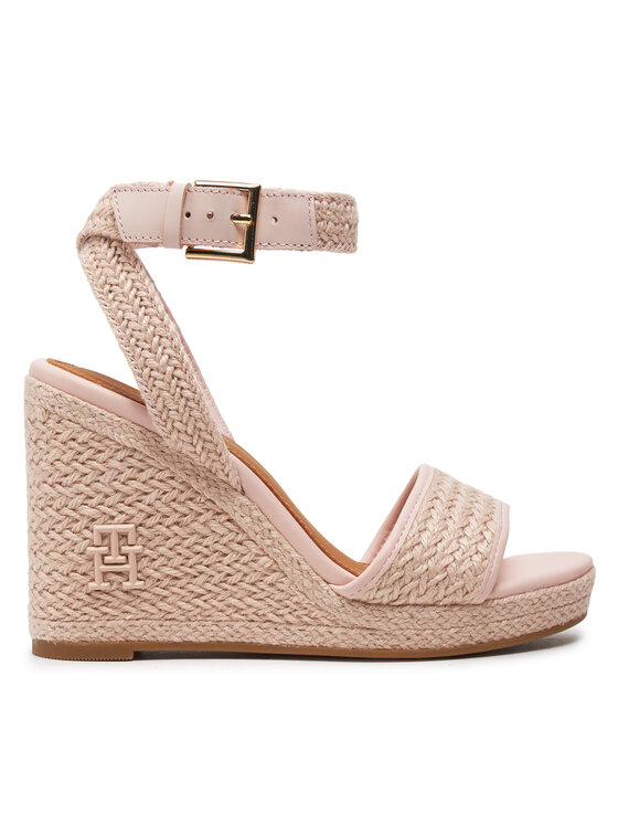 Espadrile Tommy Hilfiger Th Rope High Wedge Sandal FW0FW07926 Whimsy Pink TJQ