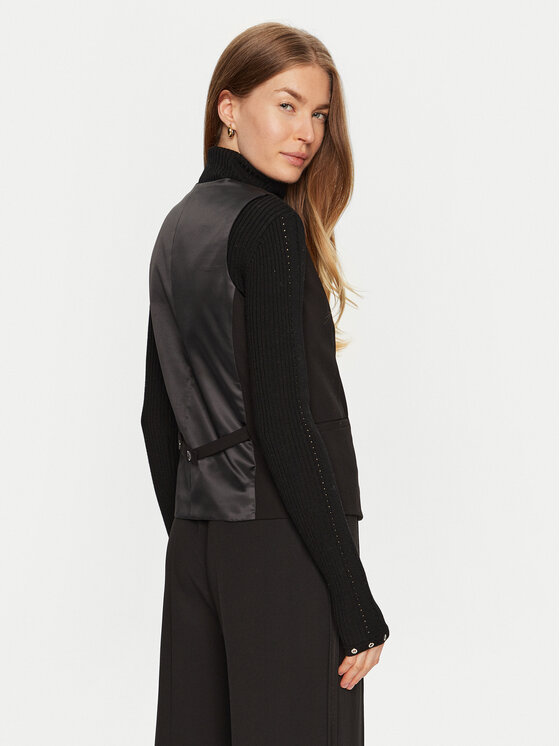 ACCESS FASHION ACCESS FASHION Kamizelka 44-2123-118 Czarny Regular Fit