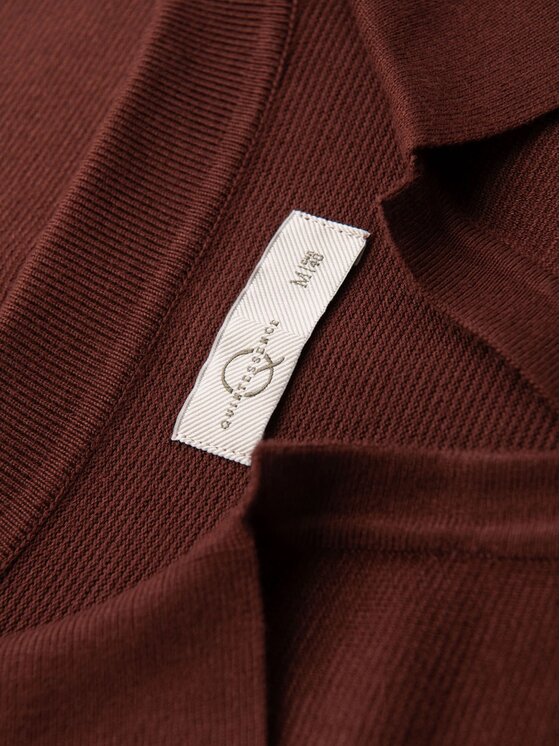 Ombre Ombre Polo OM-POSS-0159 Brązowy Slim Fit