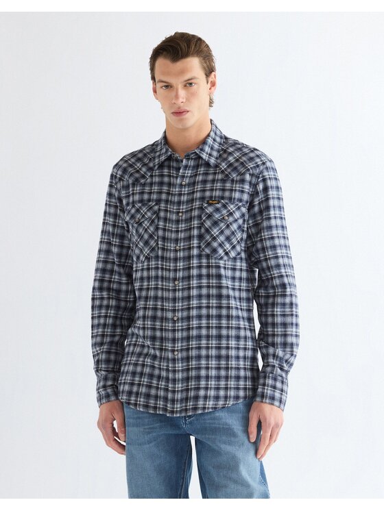 Wrangler Wrangler Koszula WESTERN SHIRT Niebieski Regular Fit