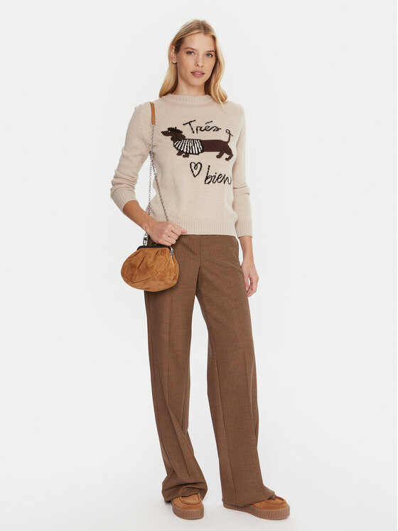Weekend Max Mara Weekend Max Mara Sweter Nitra 2525366292 Beżowy Regular Fit