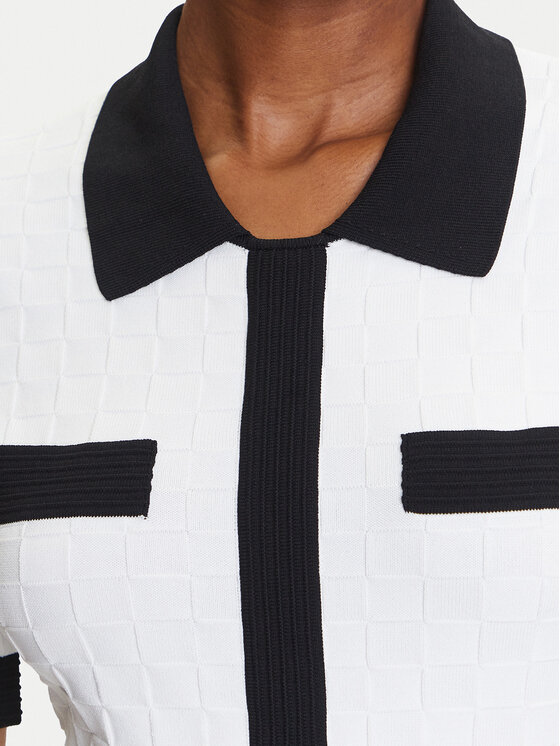 KARL LAGERFELD KARL LAGERFELD Sukienka dzianinowa A3W13036 Écru Slim Fit