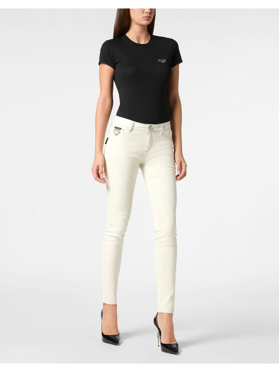 PHILIPP PLEIN PHILIPP PLEIN Jeansy 18941 Bílá Jegging Fit