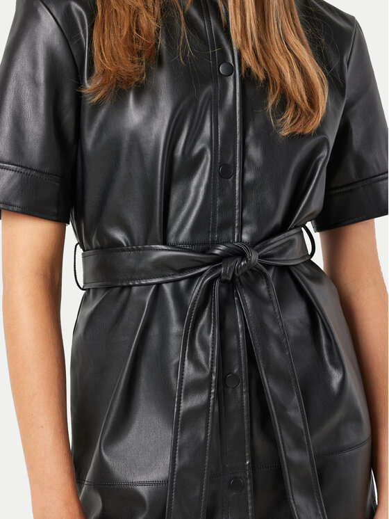 Noisy May Noisy May Rochie din imitație de piele Andy 27026068 Negru Regular Fit