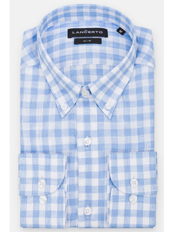 Lancerto Lancerto Koszula Montezuma KO073122000015 Błękitny Slim Fit