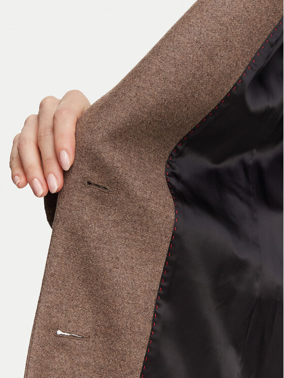 HUGO HUGO Vilnonis paltas Mojeni 50569838 Ruda Relaxed Fit