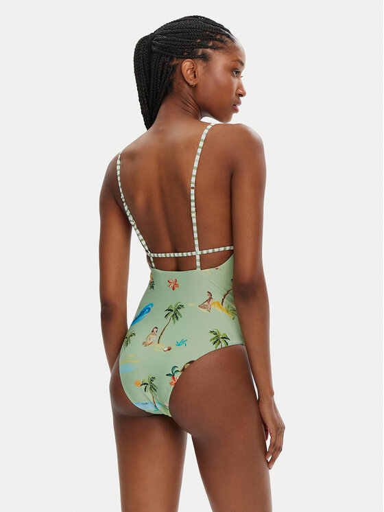 Seafolly Seafolly Női fürdőruha Isla Palm 11071-216 Zöld