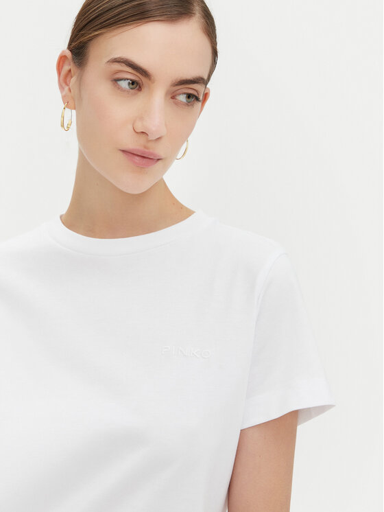 PINKO PINKO T-Shirt Start 101752 Biały Regular Fit