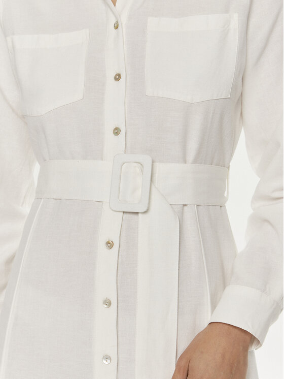 ONLY ONLY Φόρεμα πουκάμισο Callie 15318799 Λευκό Regular Fit