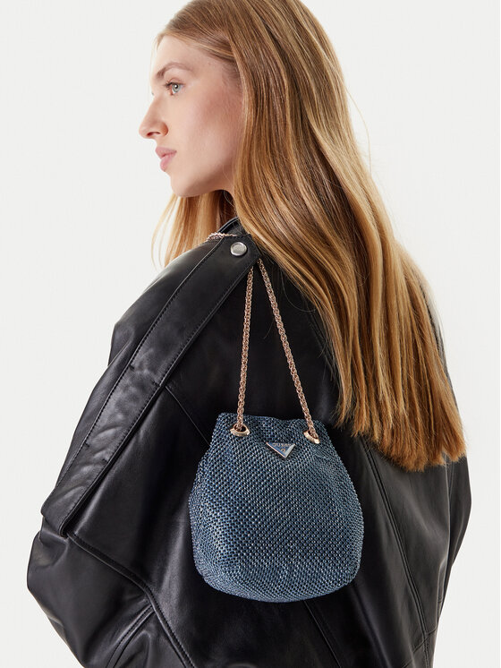 Guess Guess Дамска чанта Zalina Mini HWRP93 50750 Тъмносин